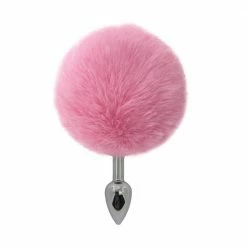 Kinky Cloth Pink Rabbit Metal Tail Plug