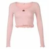 Kinky Cloth Pink Strawberry Long Sleeve Crop Top DDLG - Daddy / Little