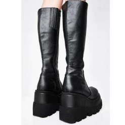 Kinky Cloth Platform Wedge Boots
