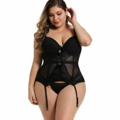 Kinky Cloth Lingerie & Panties Plus Size Corset Lingerie Lace Bodysuit