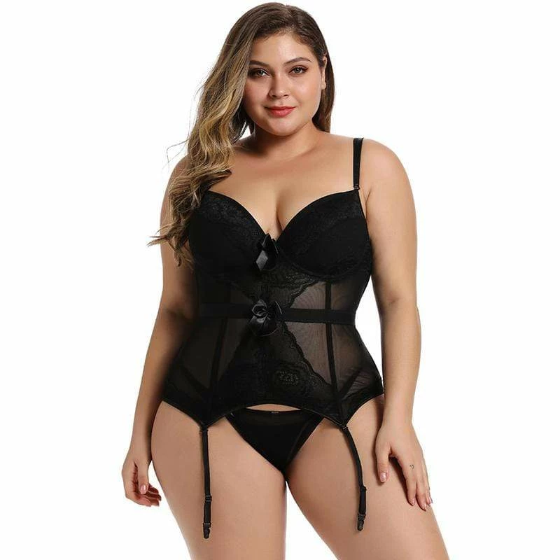 Kinky Cloth Lingerie & Panties Plus Size Corset Lingerie Lace Bodysuit 4 Kinky Cloth Lingerie & Panties Plus Size Corset Lingerie Lace Bodysuit