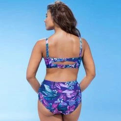 Kinky Cloth Plus Size Floral High Waist Swimwear