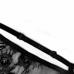 Kinky Cloth Plus Size Floral Lace Garter Lingerie Set