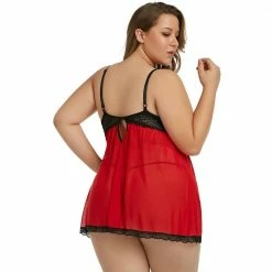 Kinky Cloth Dresses Plus Size Open Cup Nightdress Set