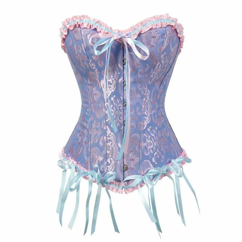Kinky Cloth Plus Size Satin Floral Lace Corset 5 Kinky Cloth Plus Size Satin Floral Lace Corset