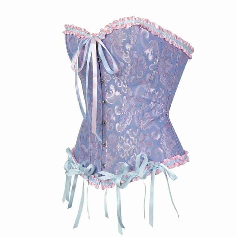 Kinky Cloth Plus Size Satin Floral Lace Corset 1 Kinky Cloth Plus Size Satin Floral Lace Corset