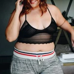 Spocket Plus Size Scallop Lace Bralette Top & Tees