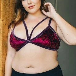Spocket Plus Size Velvet Straps Bralette