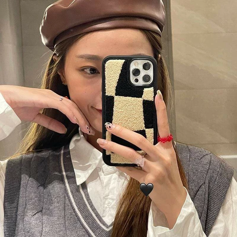 Kinky Cloth Plush Checkerboard Case For IPhone Plushies & Stuffies 2 Kinky Cloth Plush Checkerboard Case For IPhone Plushies & Stuffies