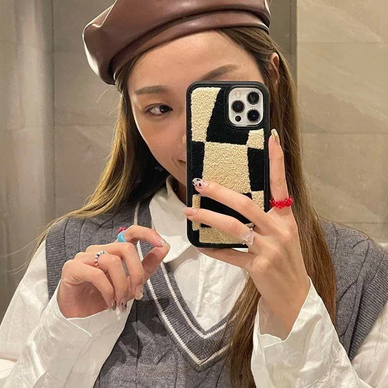 Kinky Cloth Plush Checkerboard Case For IPhone Plushies & Stuffies 3 Kinky Cloth Plush Checkerboard Case For IPhone Plushies & Stuffies