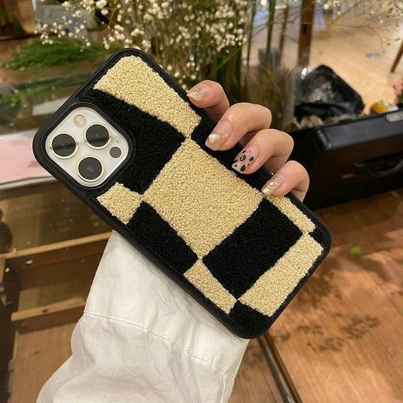 Kinky Cloth Plush Checkerboard Case For IPhone Plushies & Stuffies 5 Kinky Cloth Plush Checkerboard Case For IPhone Plushies & Stuffies