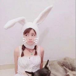Kinky Cloth Plush Rabbit Ears Headband Hoops