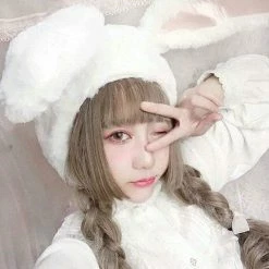 Kinky Cloth Plush Rabbit Ears Headband Hoops