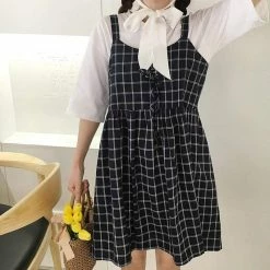 Kinky Cloth Cosplay Preppy Style Plaid Dress