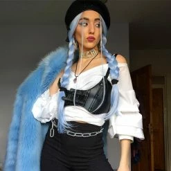 Kinky Cloth PU Leather Buckle Strap Cami Top Goth