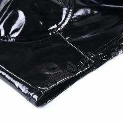 Kinky Cloth Goth Leather Ring Camis Crop Tank Top