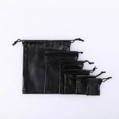 Kinky Cloth PU Leather Drawstring Storage Bag 3 Pcs Plus Size