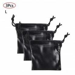 Kinky Cloth PU Leather Drawstring Storage Bag 3 Pcs Plus Size