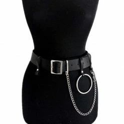 Kinky Cloth Goth Punk Belt O Ring With Chain