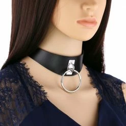 Kinky Cloth Goth Punk Ring Pendant Choker
