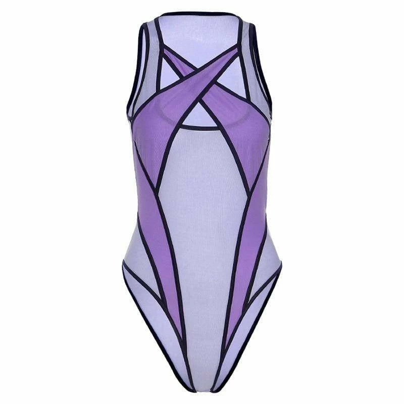 Kinky Cloth Onesies & Bodysuits Purple Cross Patchwork Bodysuit 6 Kinky Cloth Onesies & Bodysuits Purple Cross Patchwork Bodysuit