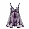 Kinky Cloth Purple Sheer Lingerie Babydoll Dress Negligee