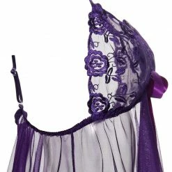 Kinky Cloth Purple Sheer Lingerie Babydoll Dress Negligee