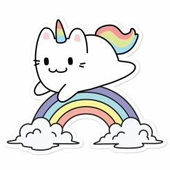Kinky Cloth Pusheen Unicorn Rainbow Sticker