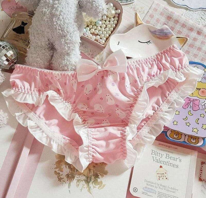 Kinky Cloth Cosplay Rabbit Printed Ruffle Panties 5 Kinky Cloth Cosplay Rabbit Printed Ruffle Panties