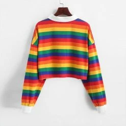 Kinky Cloth Rainbow Color Polo Shirt Sweatshirt