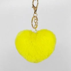 Kinky Cloth Gifts Rainbow Heart Pompoms Keychain