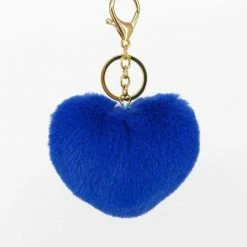 Kinky Cloth Gifts Rainbow Heart Pompoms Keychain