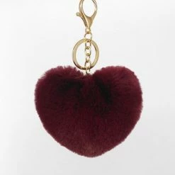 Kinky Cloth Gifts Rainbow Heart Pompoms Keychain