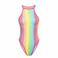 Kinky Cloth Onesies & Bodysuits Rainbow Striped Sheer Bodysuit