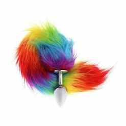 Kinky Cloth Pet Play Rainbow Tail Plug