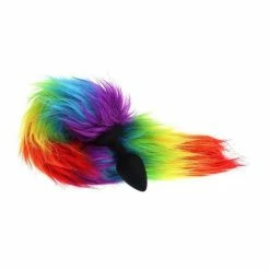 Kinky Cloth Pet Play Rainbow Tail Plug