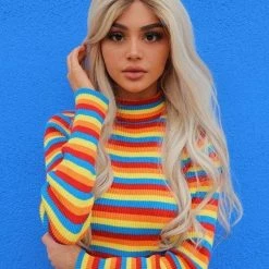 Kinky Cloth Rainbow Turtleneck Sweater