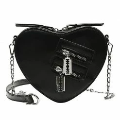 Kinky Cloth Razor Heart Shoulder Bag Goth