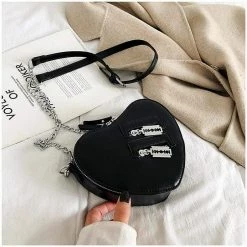 Kinky Cloth Razor Heart Shoulder Bag Goth