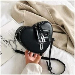 Kinky Cloth Razor Heart Shoulder Bag Goth