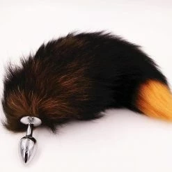 Kinky Cloth Brown Amber Tail With Metal Plug