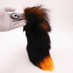 Kinky Cloth Brown Amber Tail With Metal Plug