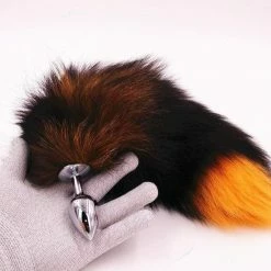 Kinky Cloth Brown Amber Tail With Metal Plug