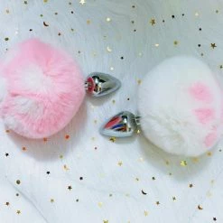 Kinky Cloth Real Rabbit Fur Cat Claw Plug