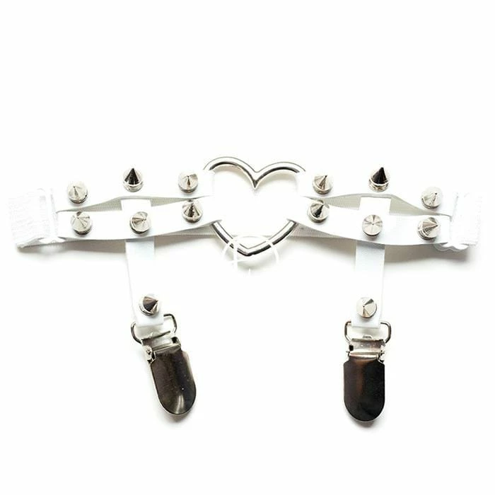 Kinky Cloth Red Bow Double Clip Garters Goth 5 Kinky Cloth Red Bow Double Clip Garters Goth