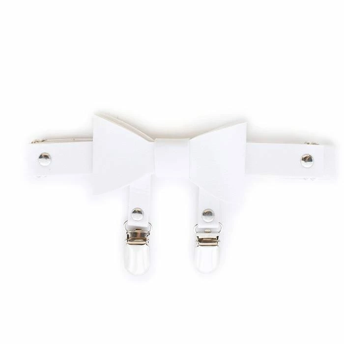 Kinky Cloth Red Bow Double Clip Garters Goth 21 Kinky Cloth Red Bow Double Clip Garters Goth