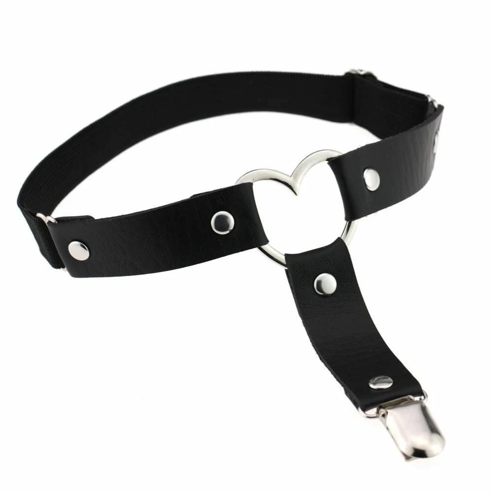 Kinky Cloth Red Bow Double Clip Garters Goth 24 Kinky Cloth Red Bow Double Clip Garters Goth