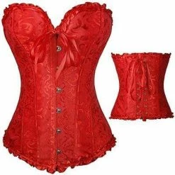 Kinky Cloth Red Gothic Plus Size Corset