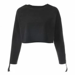 Kinky Cloth Reflective Striped Crop Sweatshirt