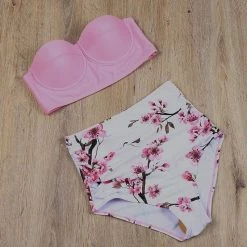 Kinky Cloth Retro Push Up High Waist Bikini Set Plus Size